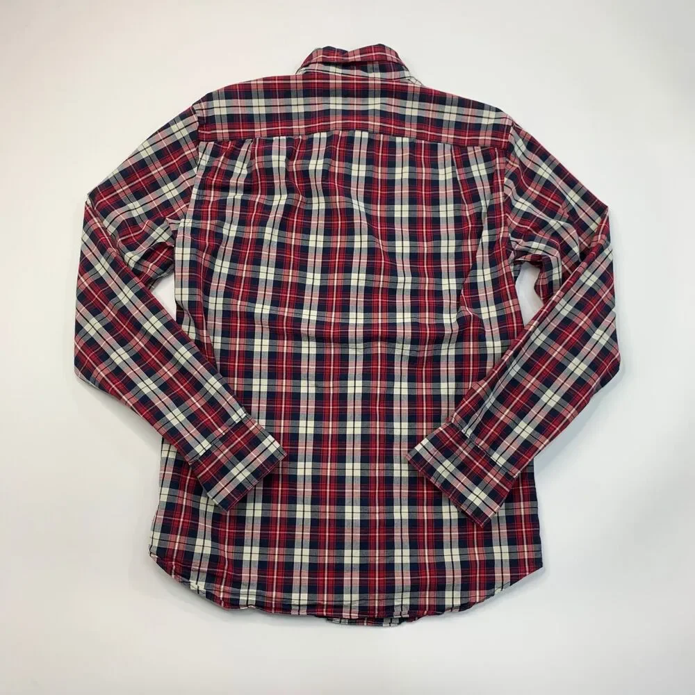 J Crew Flex Shirt Men S Small Multi Plaid Cotton Stretch Long Sleeve Button Down